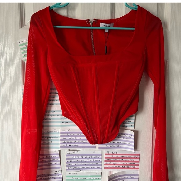 MIAOU Maude corset in red size small - Picture 3 of 3